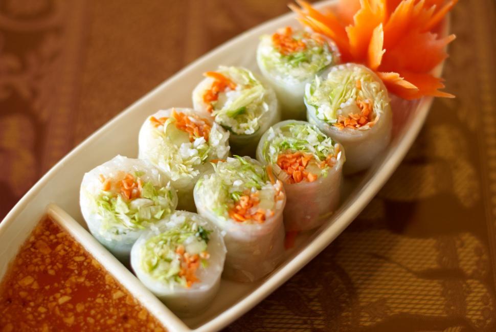 Free Image of A plate of food on a table 