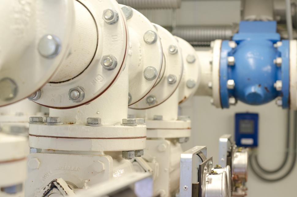 Free Image of A close up of a white and blue pipes 