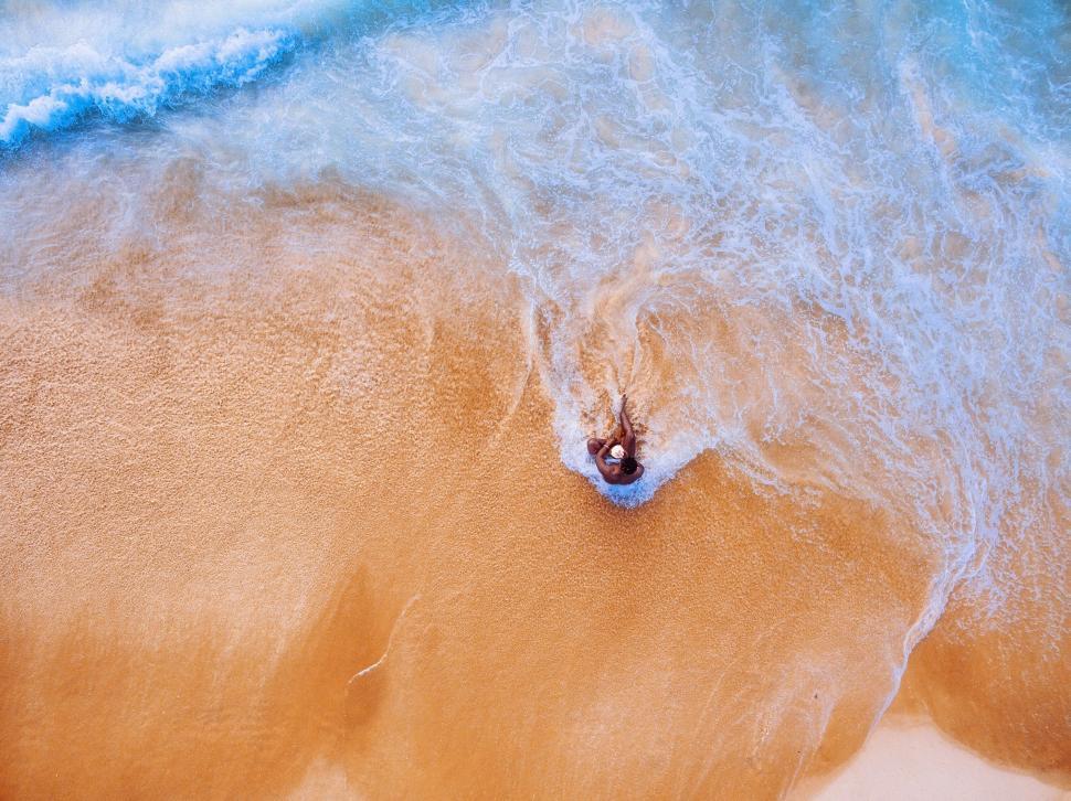 Free Image of A person on the beach 