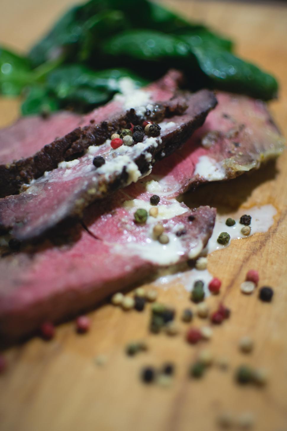 Free Image of Close Up of a Piece of Meat on a Cutting Board 