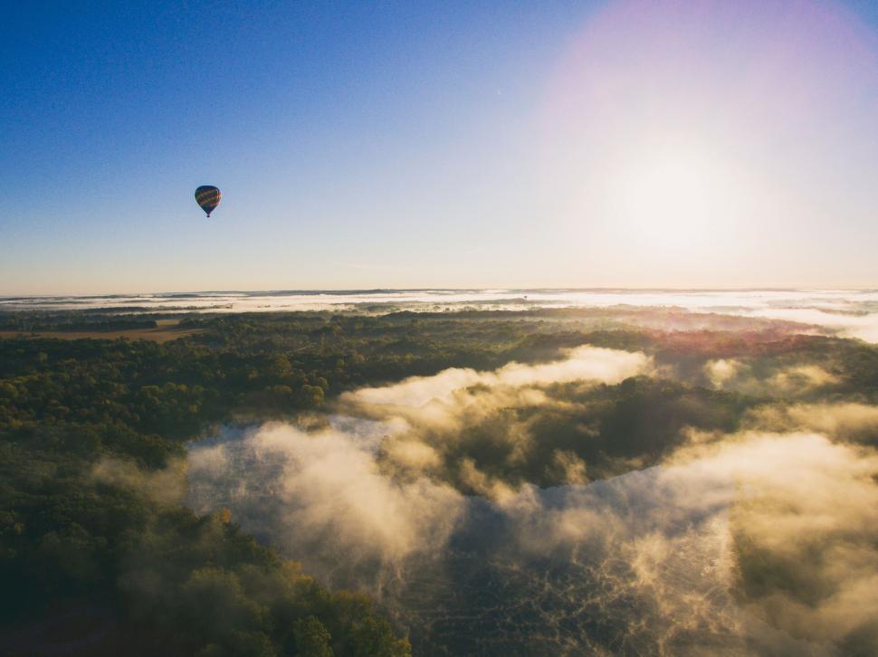 Free Image of A hot air balloon in the sky 