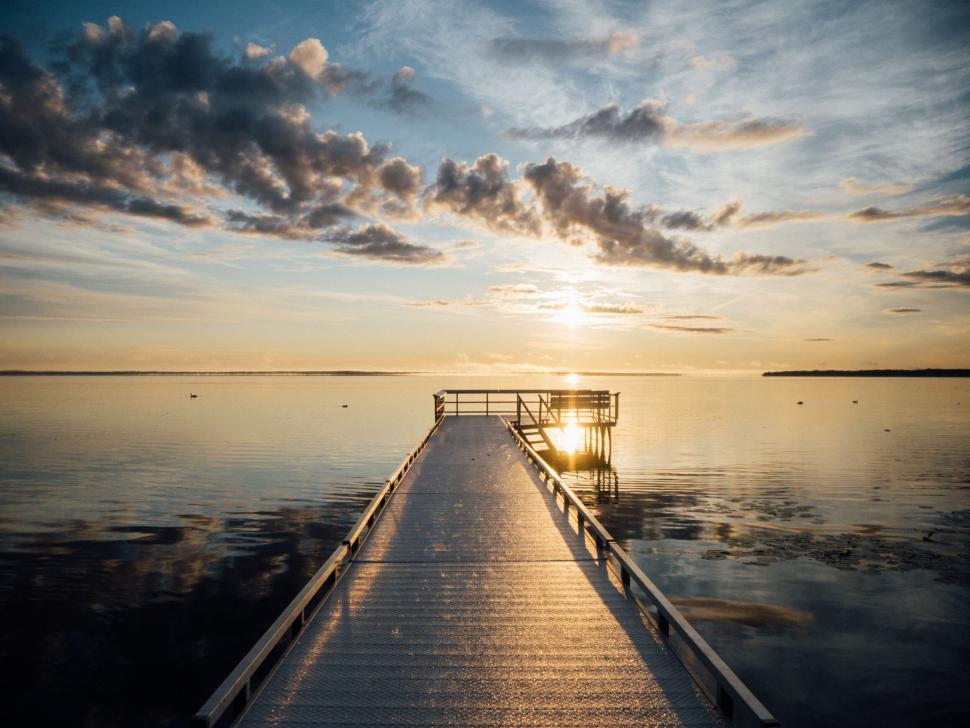 Free Image of A dock on the water 