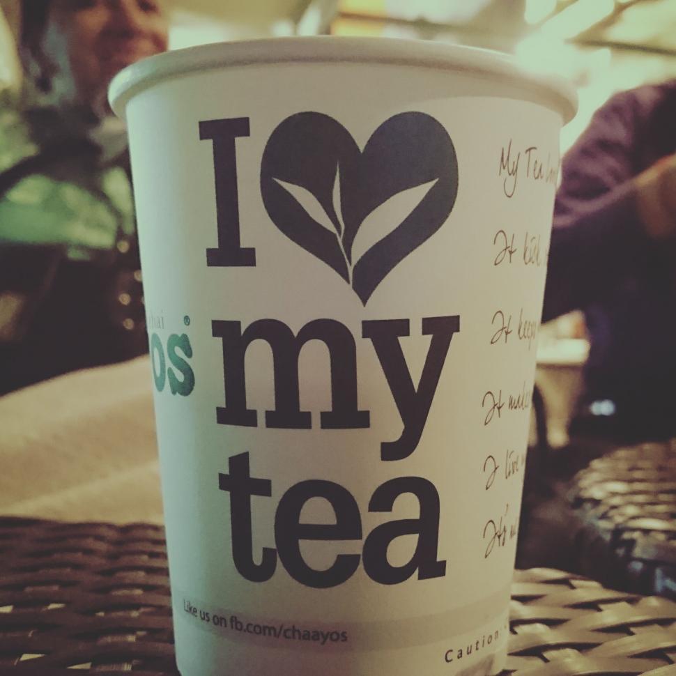 Free Image of A cup of tea on a table 