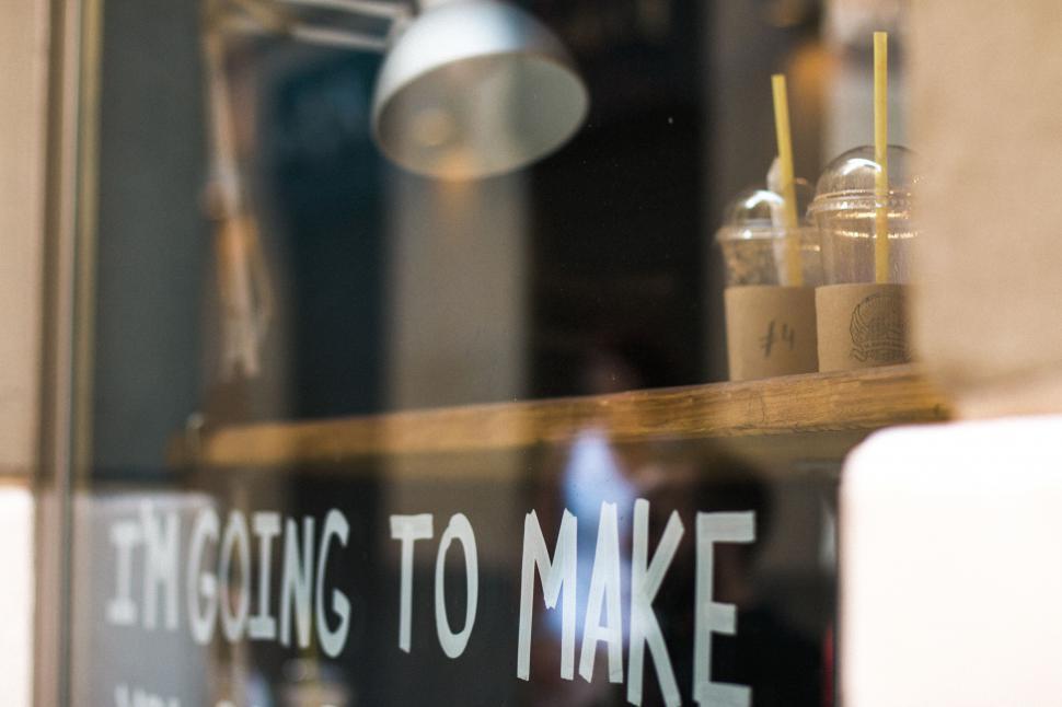 Free Image of A sign on a window 