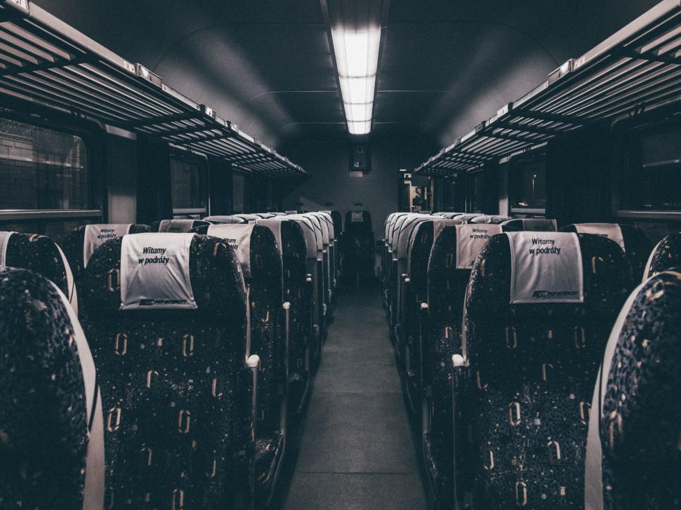 Free Image of A row of seats in a train 