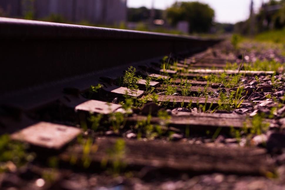 Free Image of A close up of a train track 