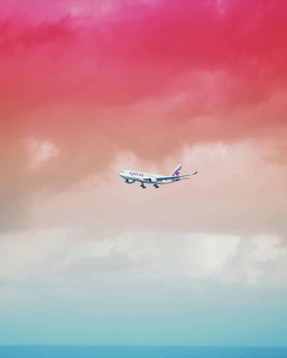 Free Image of A plane flying in the sky 