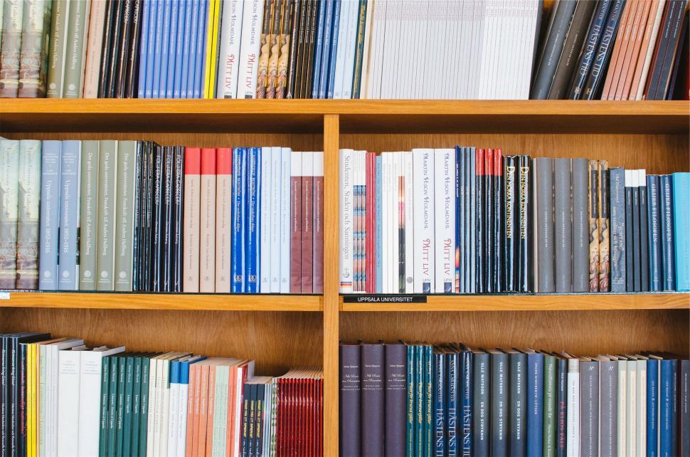 Free Image of A shelf of books 