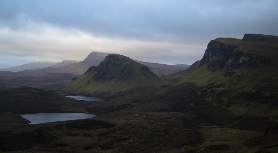 Free Image of A landscape with a lake and mountains 