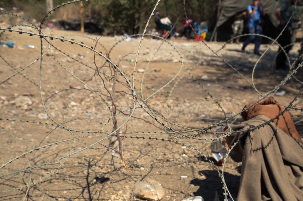 Free Image of Barbed wire on the ground 
