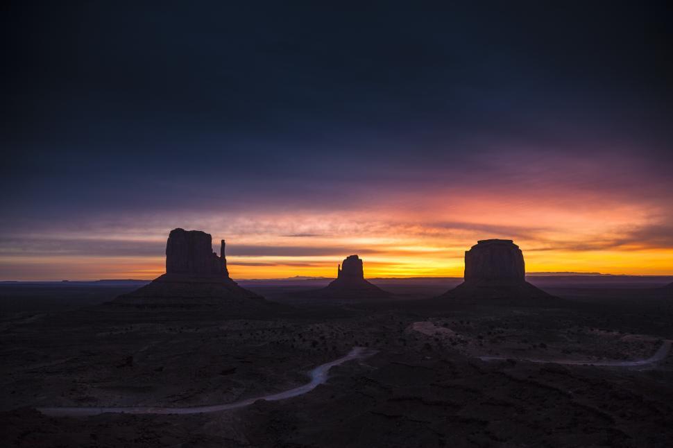 Free Image of A group of rock formations in a desert 