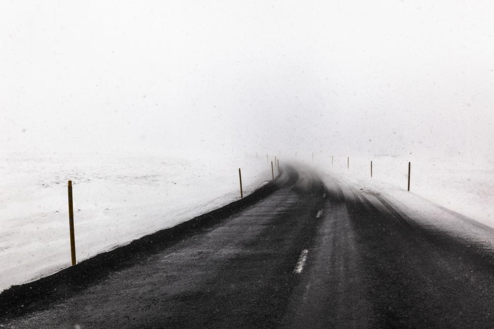 Free Image of A road with snow on it 