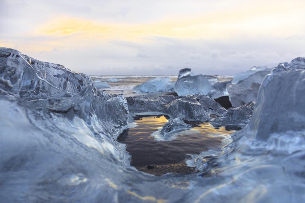 Free Image of Ice and water in the ocean 