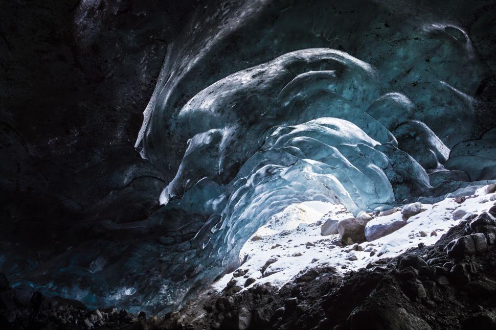 Free Image of A cave with ice formations 