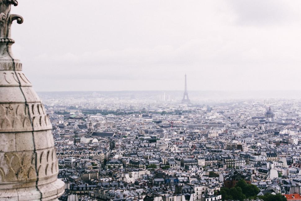 Free Image of A city with a tower in the background 