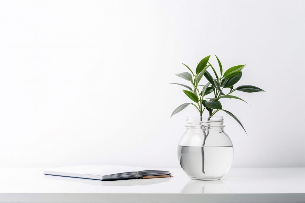 Free Image of A plant in a glass jar 