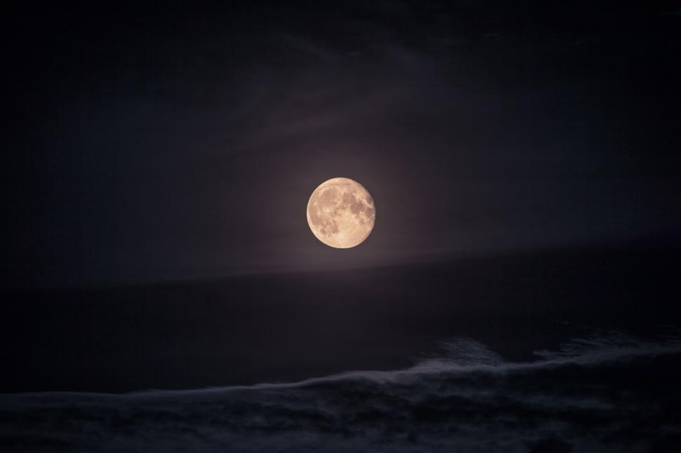 Free Image of A full moon in the sky 