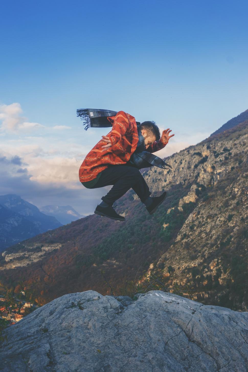Free Image of A man jumping in the air 