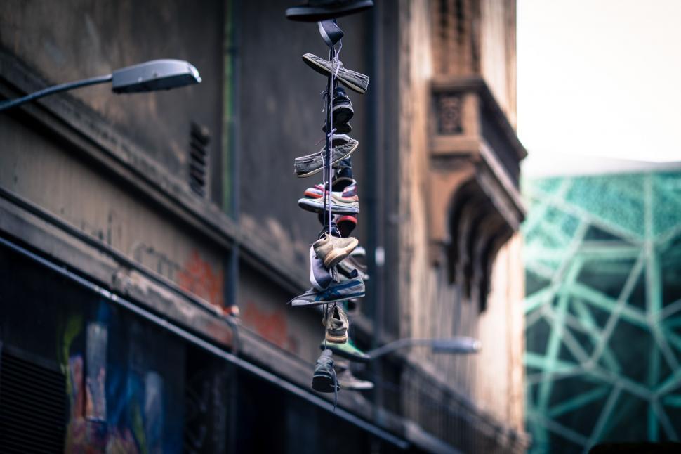 Free Image of Shoes from a wire 