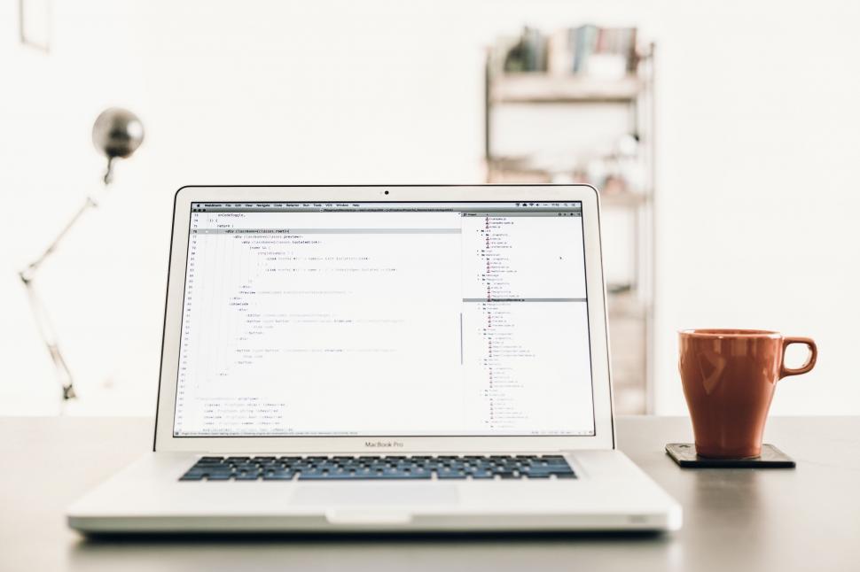 Free Image of A laptop on a table 
