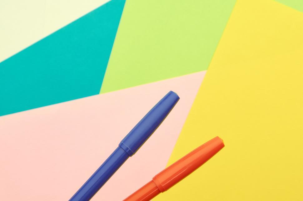 Free Image of A close up of markers 
