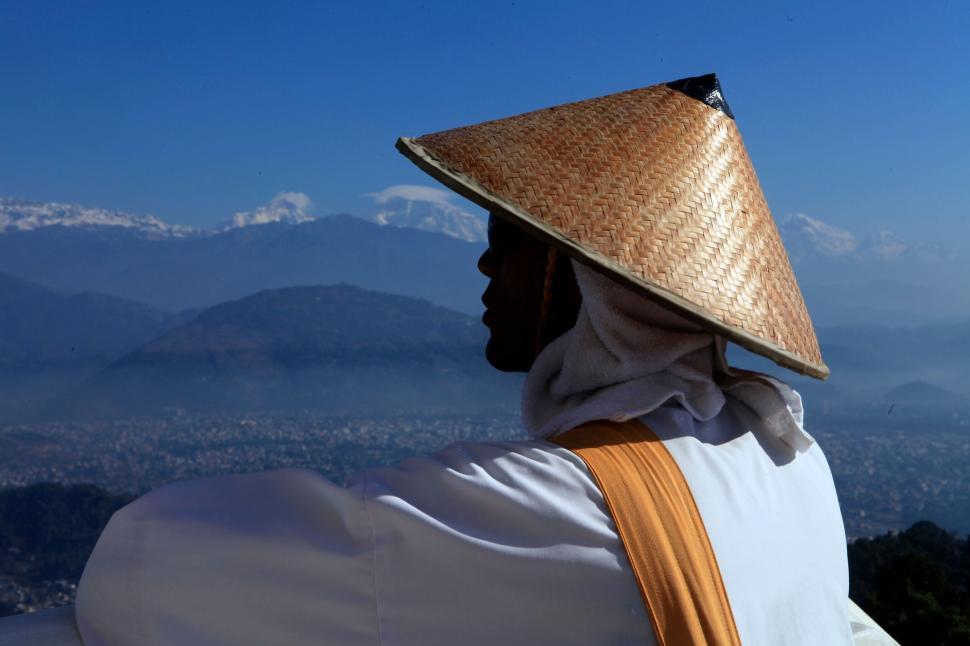 Free Image of A person wearing a conical hat 