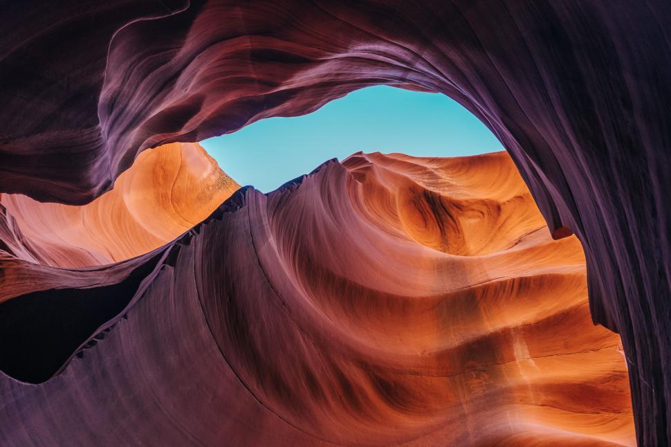 Free Image of A rock formations with blue sky 