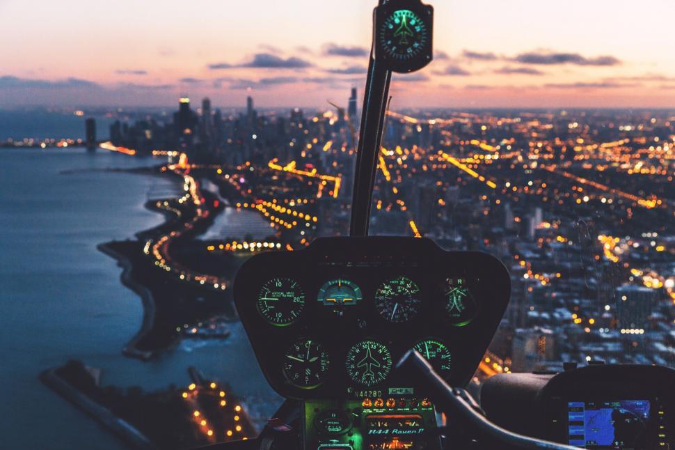 Free Image of A view of a city from a helicopter 