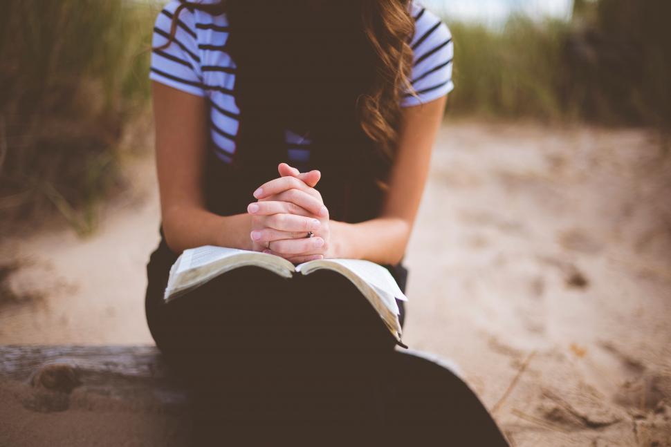 Free Image of Woman reading a book in nature 