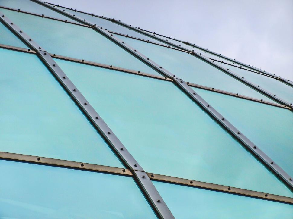 Free Image of Modern glass building with abstract pattern 