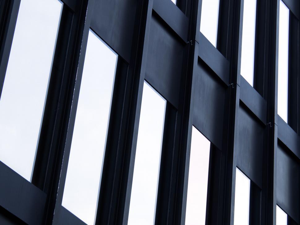 Free Image of Abstract architecture black and white windows 