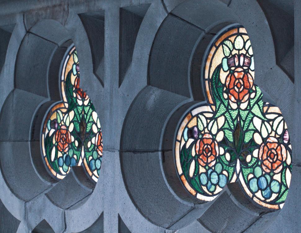 Free Image of Abstract stained glass window details 