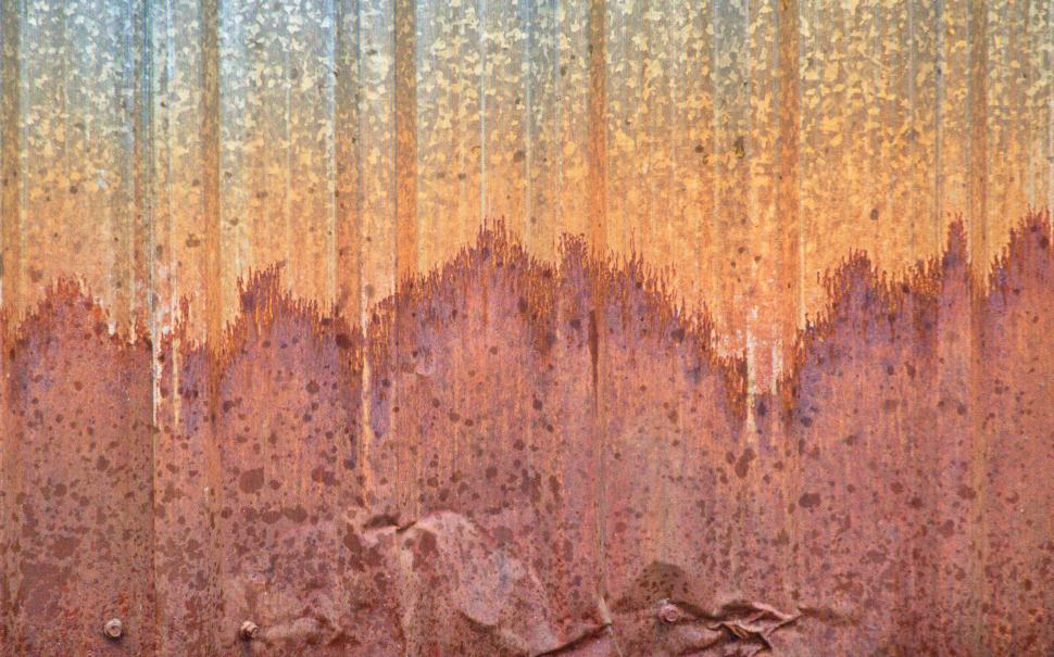 Free Image of Rusted corrugated metal texture with drips 