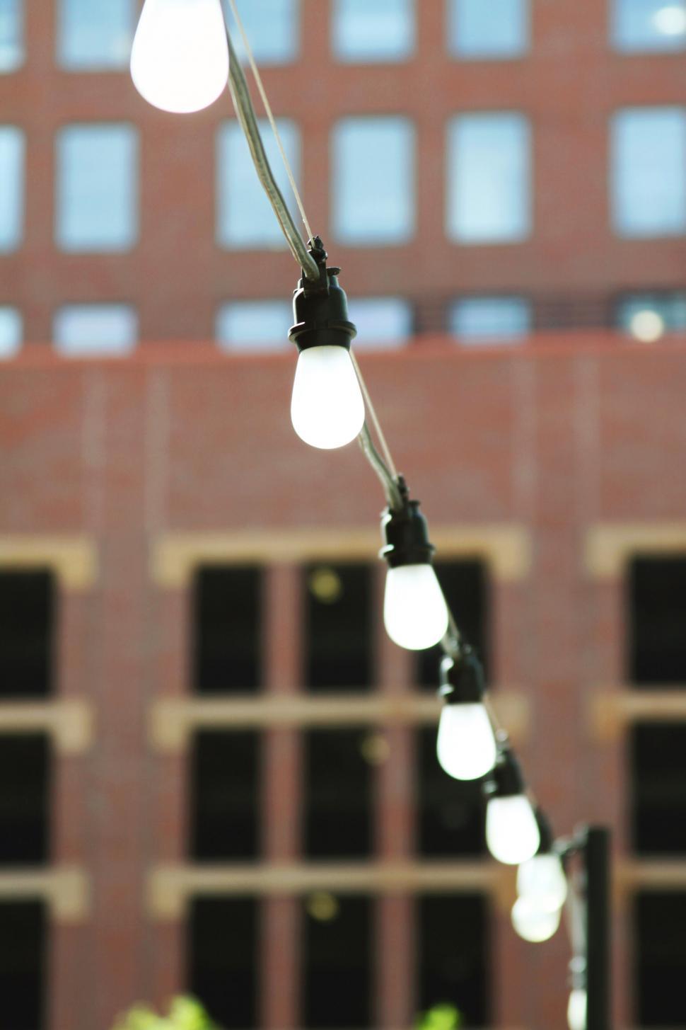 Free Image of String of lights with soft focus background 