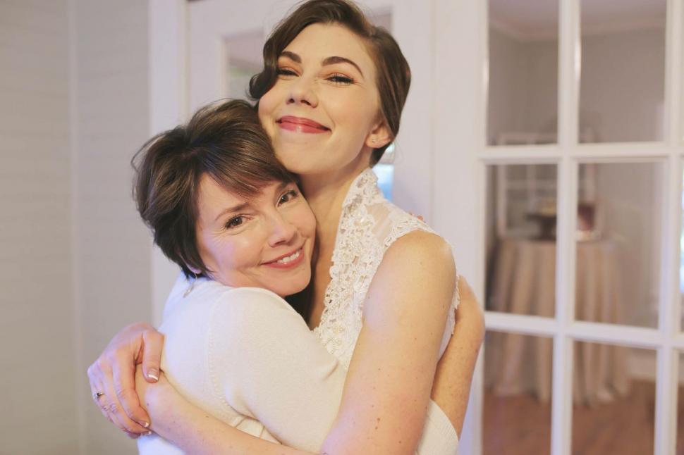 Free Image of Family moment of hugging mother and daughter 