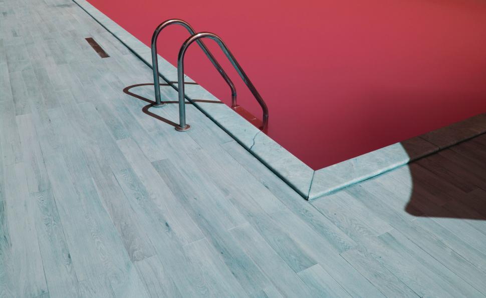 Free Image of Minimalist design of a modern pool corner 