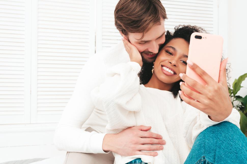 Free Image of A man and woman taking a selfie 