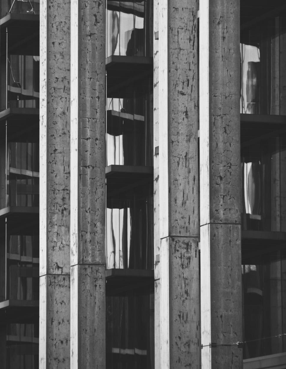Free Image of Black and white architectural close-up 