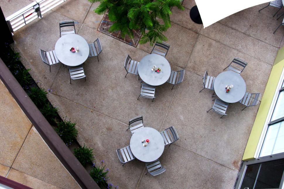 Free Image of Overhead of outdoor cafe 