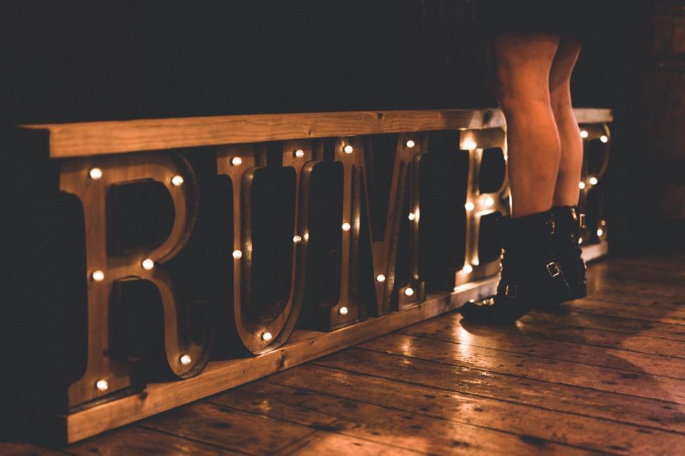 Free Image of Illuminated letter RUMI sign 