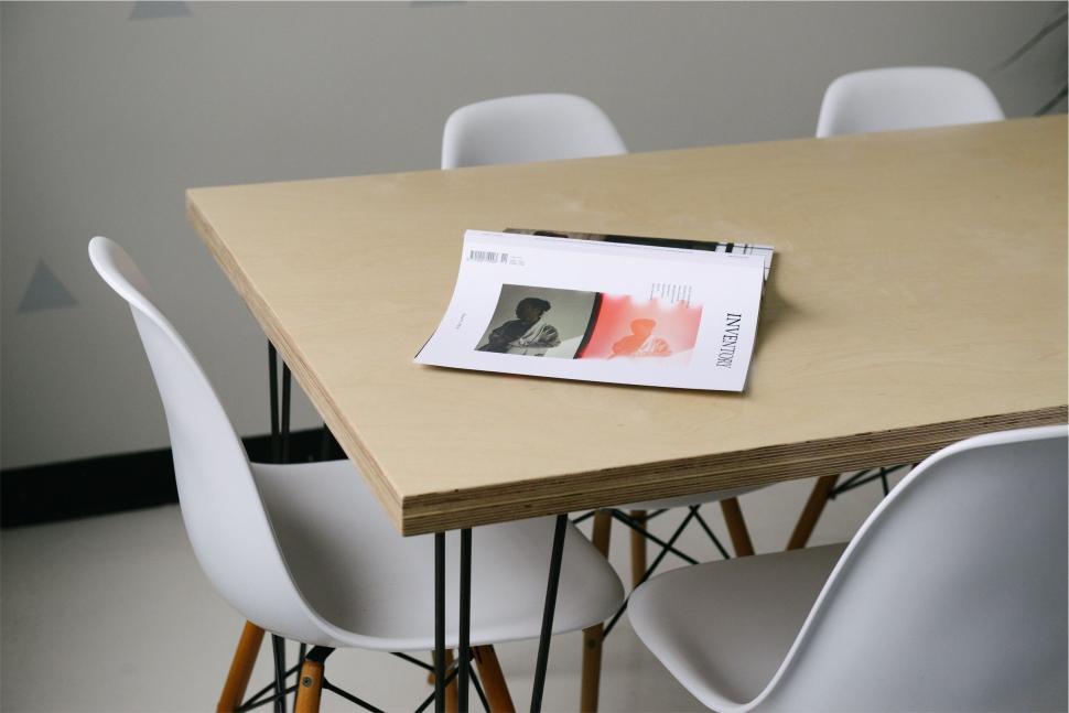 Free Image of Minimalist interior with table and chairs 