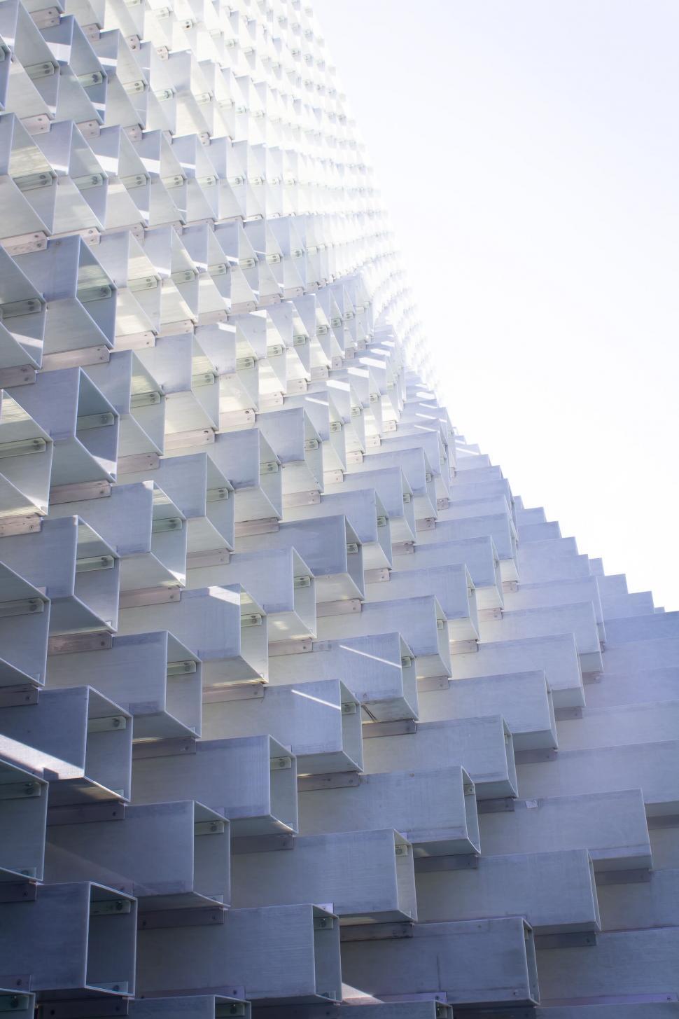 Free Image of Modern architecture with unique cubic facade 