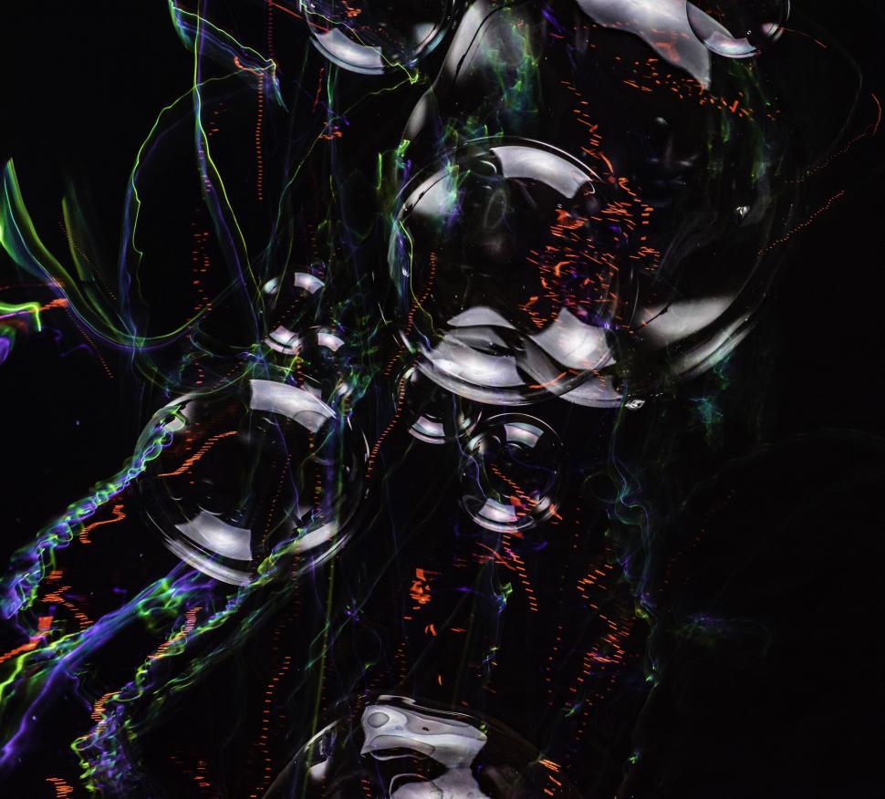 Free Image of Abstract light patterns on dark background 