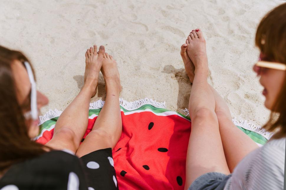 Free Image of Beach relaxation scene with blurred face 