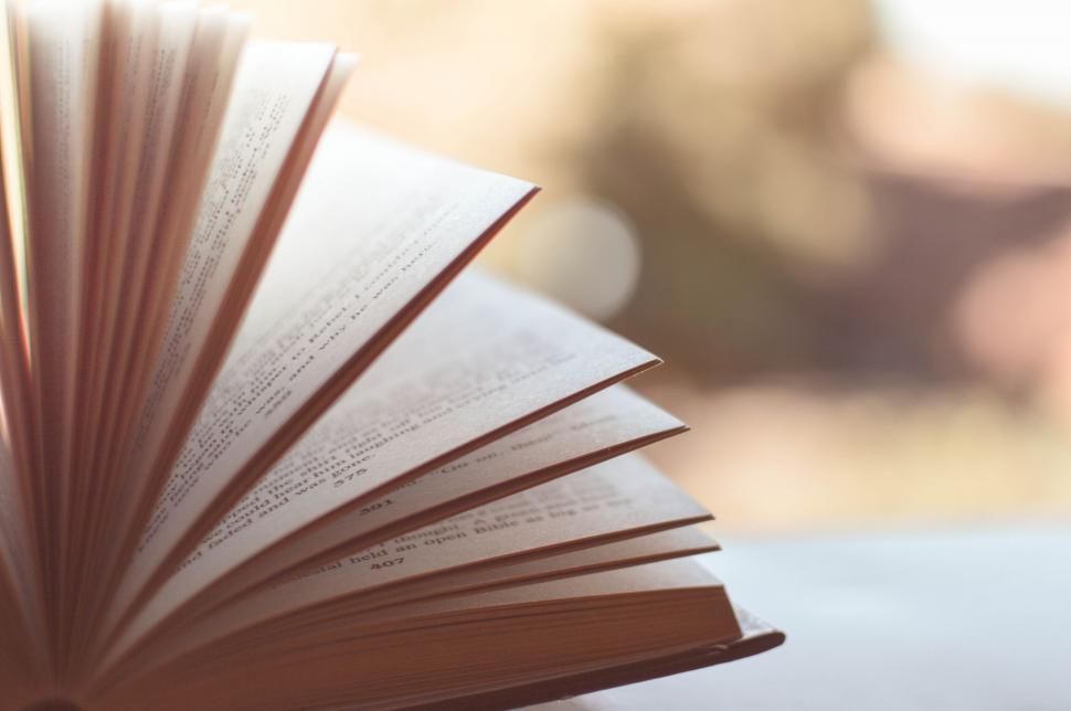 Free Image of Open book with pages fanned out 