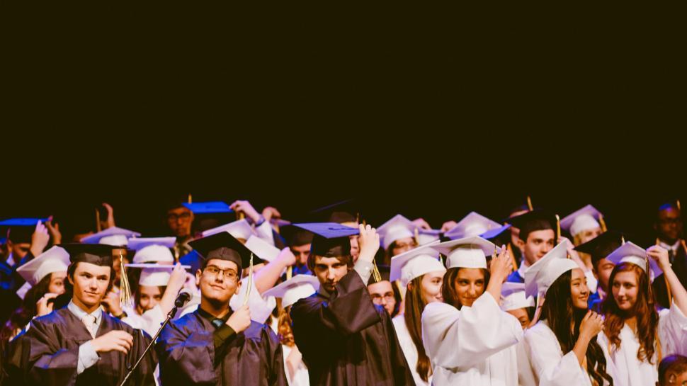 Free Image of Graduation ceremony with students in caps 