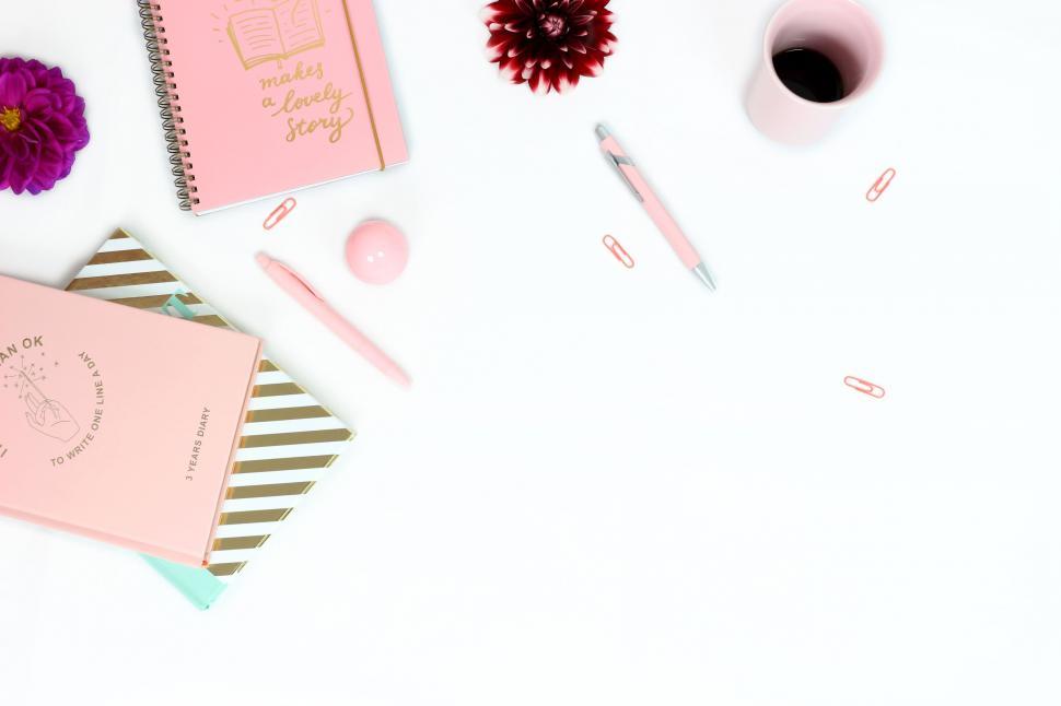 Free Image of Overhead shot of a modern creative desk 