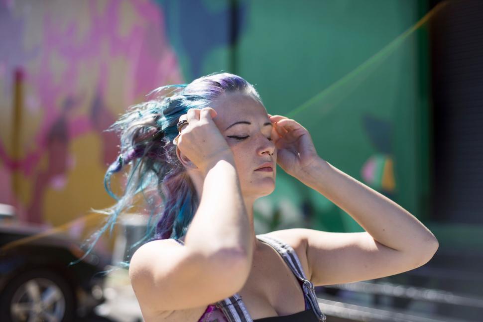 Free Image of Colorful urban street artwork with female 