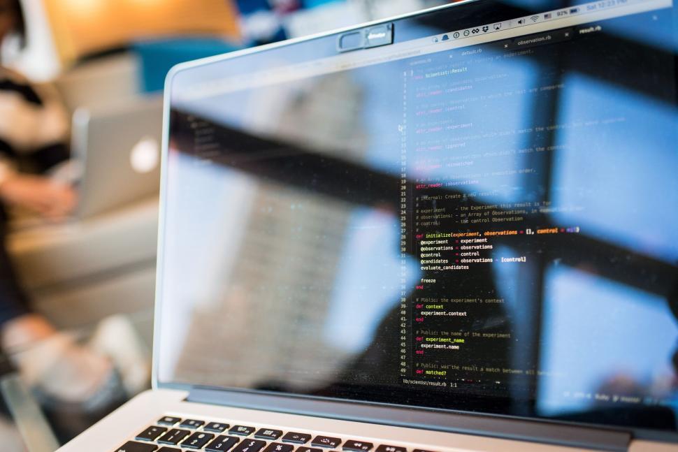 Free Image of Close-up of a laptop screen with code open 