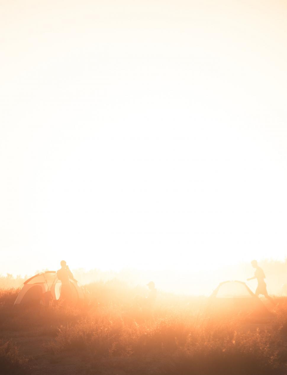 Free Image of Golden hour camping with friends 